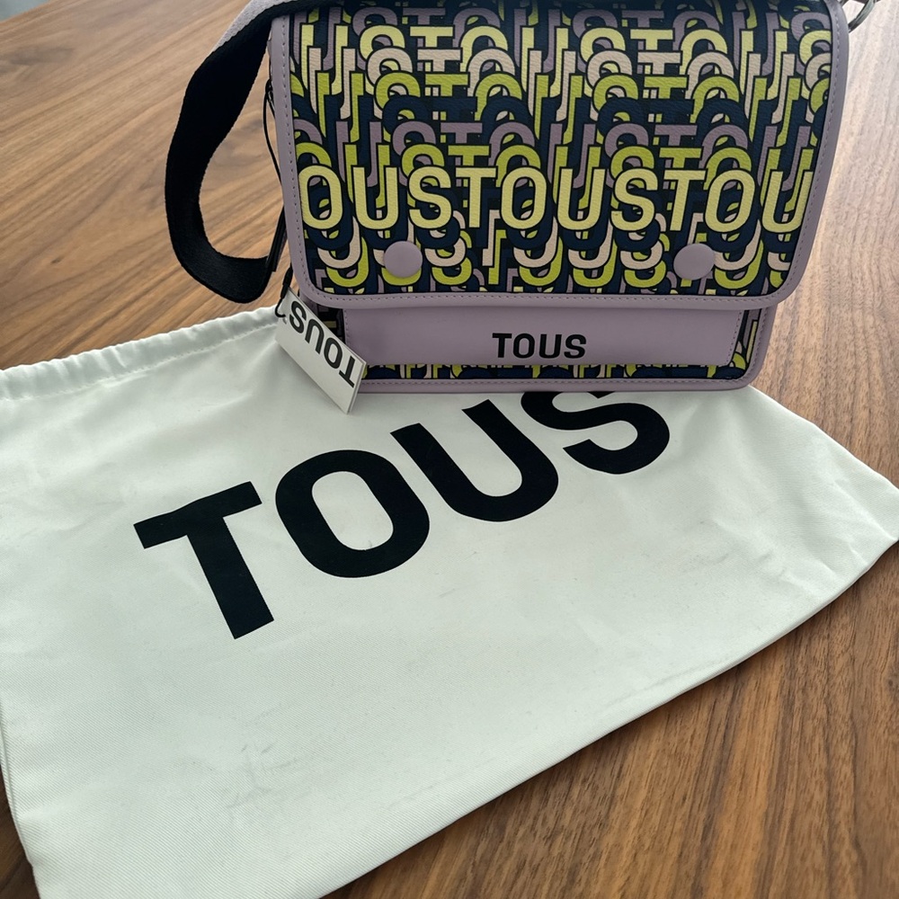 Tous Graphic Yellow and Black Crossbody Bag